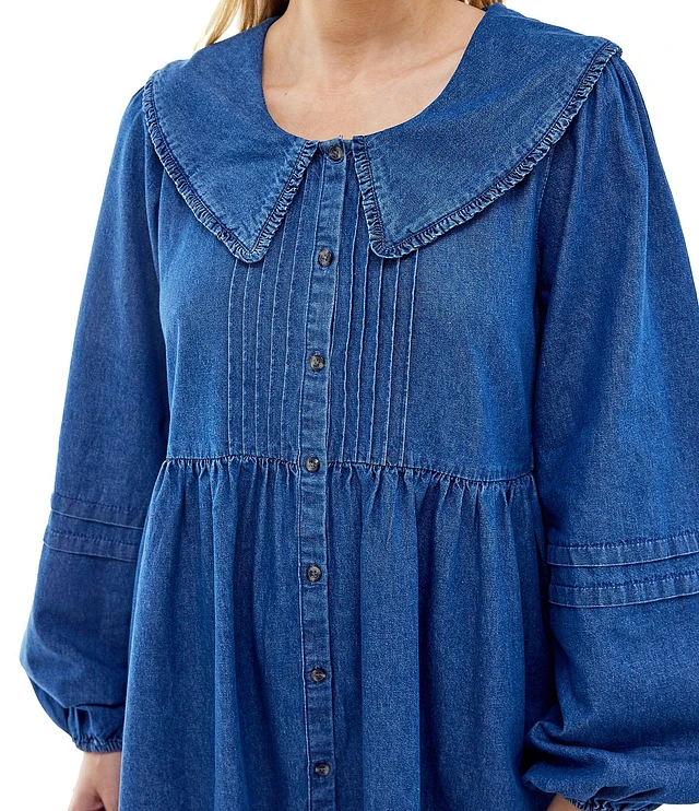 BDG Urban Outfitters Long Sleeve Button Front Denim Collar Dress | Liberty  Center