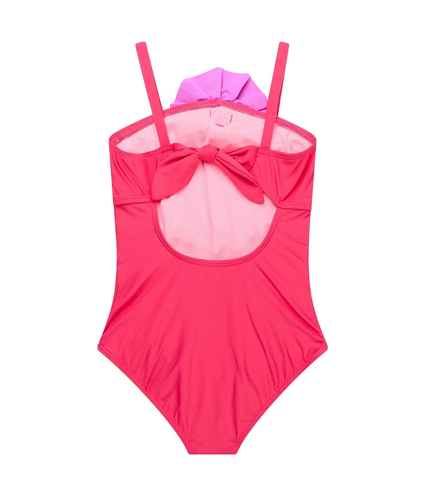Beach Lingo Little Girls Sleeveless Rosette Trend One-Piece Swimsuit