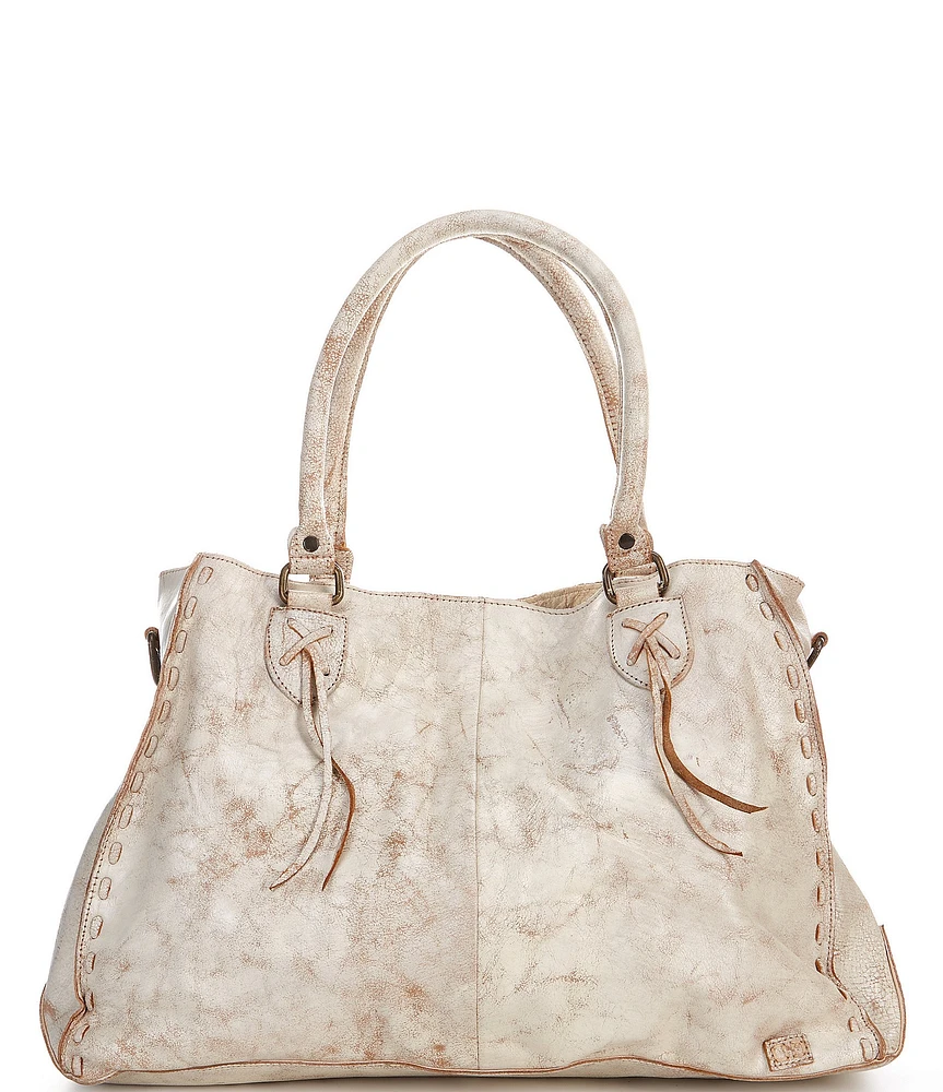 Bed Stu Rockaway Stitch-Detail Distressed Satchel Bag