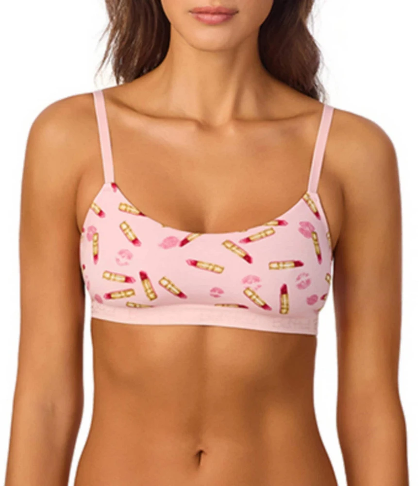 Bedhead Stretch Jersey Knit Lip Print Bralette