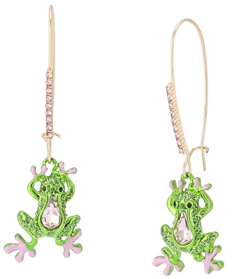 Betsey Johnson Backyard Frog Novelty Dangle Drop Earrings