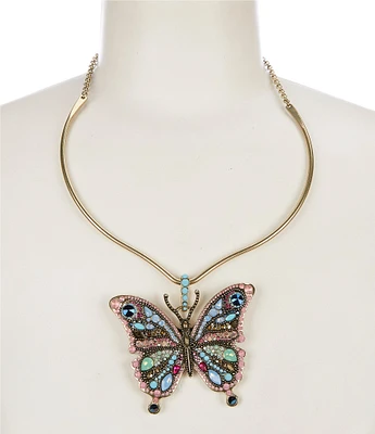 Betsey Johnson Boho Butterfly Novelty Statement Collar Necklace