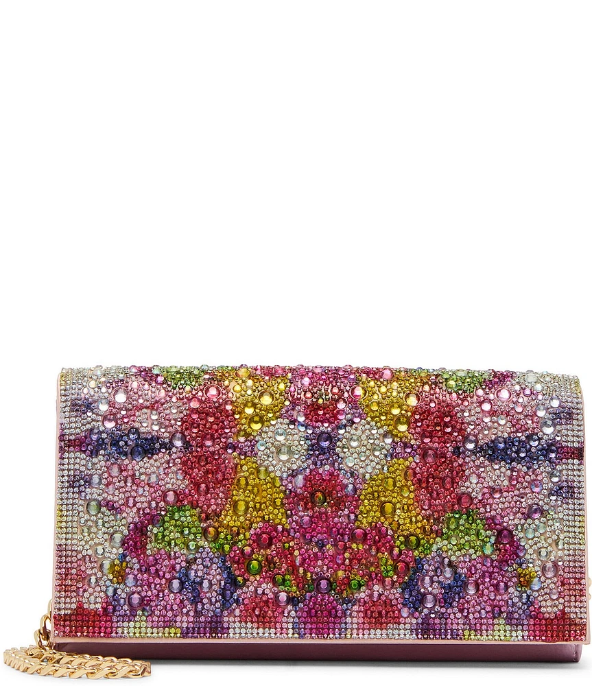 Betsey Johnson Flap Sparkler Floral Rhinestone Crossbody Bag