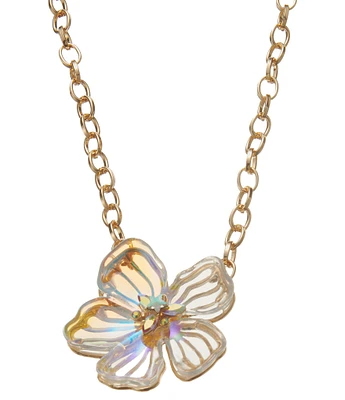 Betsey Johnson Garden Glam Flower Short Pendant Necklace