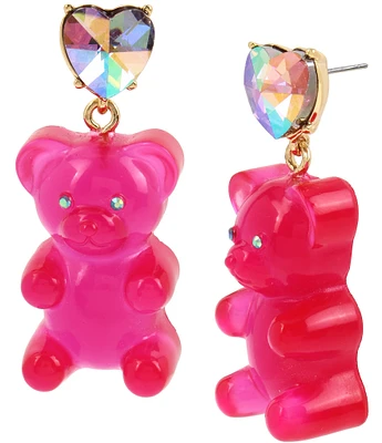 Betsey Johnson Gummy Bear Novelty Statement Drop Earrings