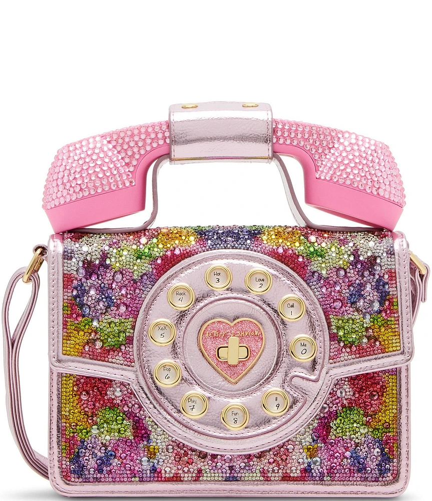 Betsey Johnson Kaleidoscope Floral Phone Statement Top Handle Crossbody Bag