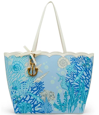 Betsey Johnson Make Waves Contrast Trim Tote Bag
