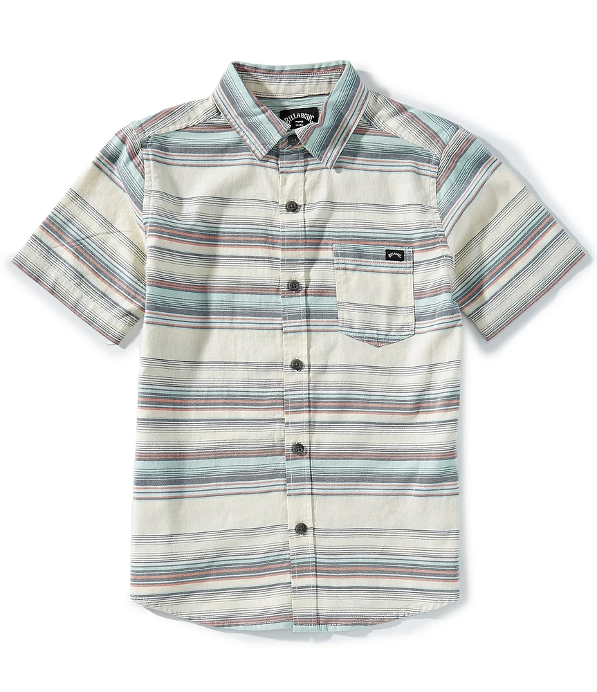 Billabong Big Boys Short-Sleeve All Day Striped Poplin Shirt
