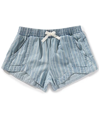 Billabong Big Girls Mad For You Striped Lightweight Denim Shorts