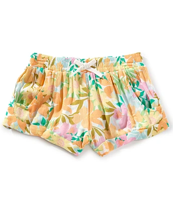Billabong Big Girls Mad For You Tropical-Printed Crinkled Shorts