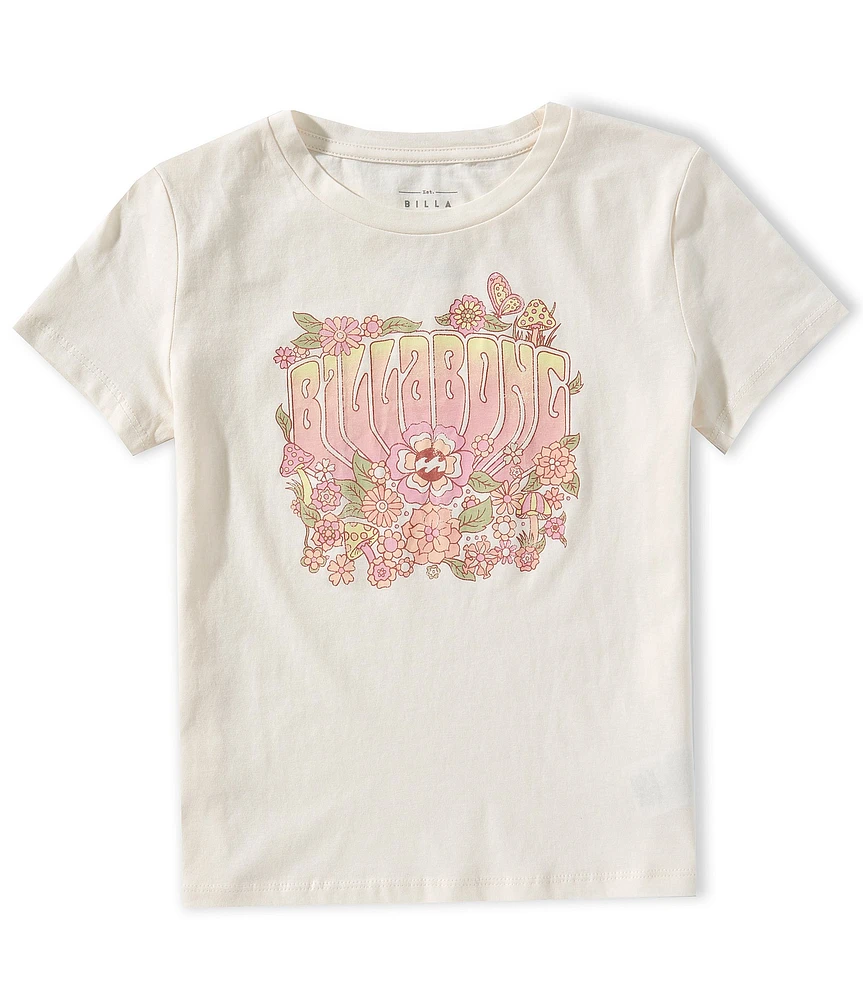 Billabong Big Girls Short Sleeve Flower Power Graphic T-Shirt