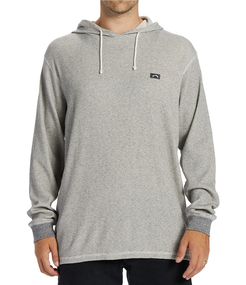 Billabong Keystone Long Sleeve Two-Tone Waffle-Knit Thermal Pullover Hoodie