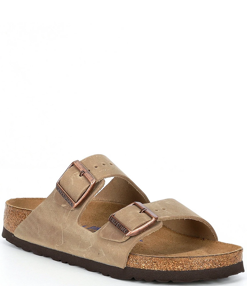 Birkenstock Women's Arizona Oiled Leather Soft Footbed Slide Sandals
