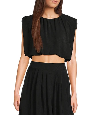 Blu Pepper Cropped Coordinating Bubble Top
