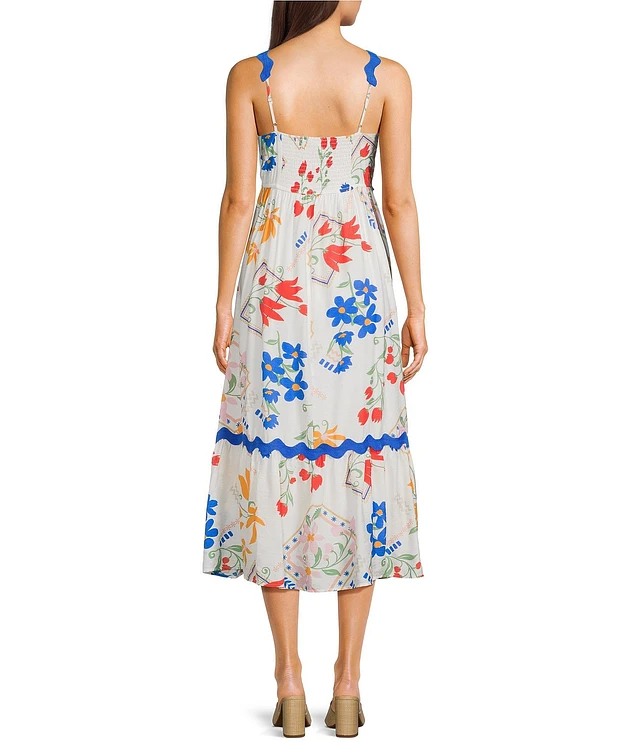Blu Pepper Floral Print Ricrac Trim Midi Dress at Hamilton Place in  Chattanooga, TN