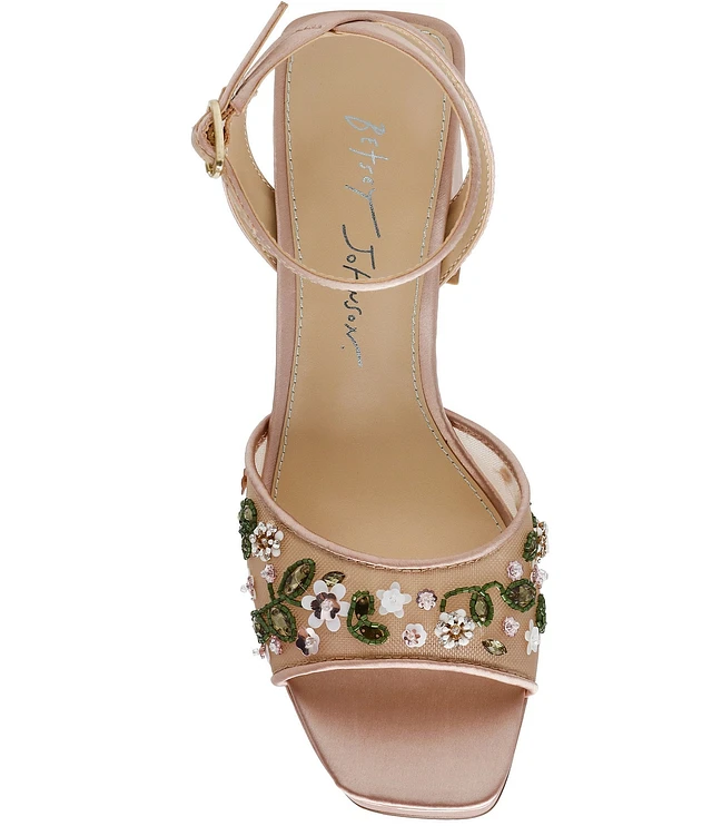 women's kirra floral beaded platform dress sandals Betsey Johnson Blue by Betsey Johnson Kirra Floral Platform Dress Sandals at Hamilton Place in Chattanooga, TN