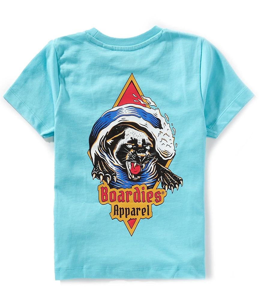 Boardies Little/Big Boys Short Sleeve Panther Kids T-Shirt