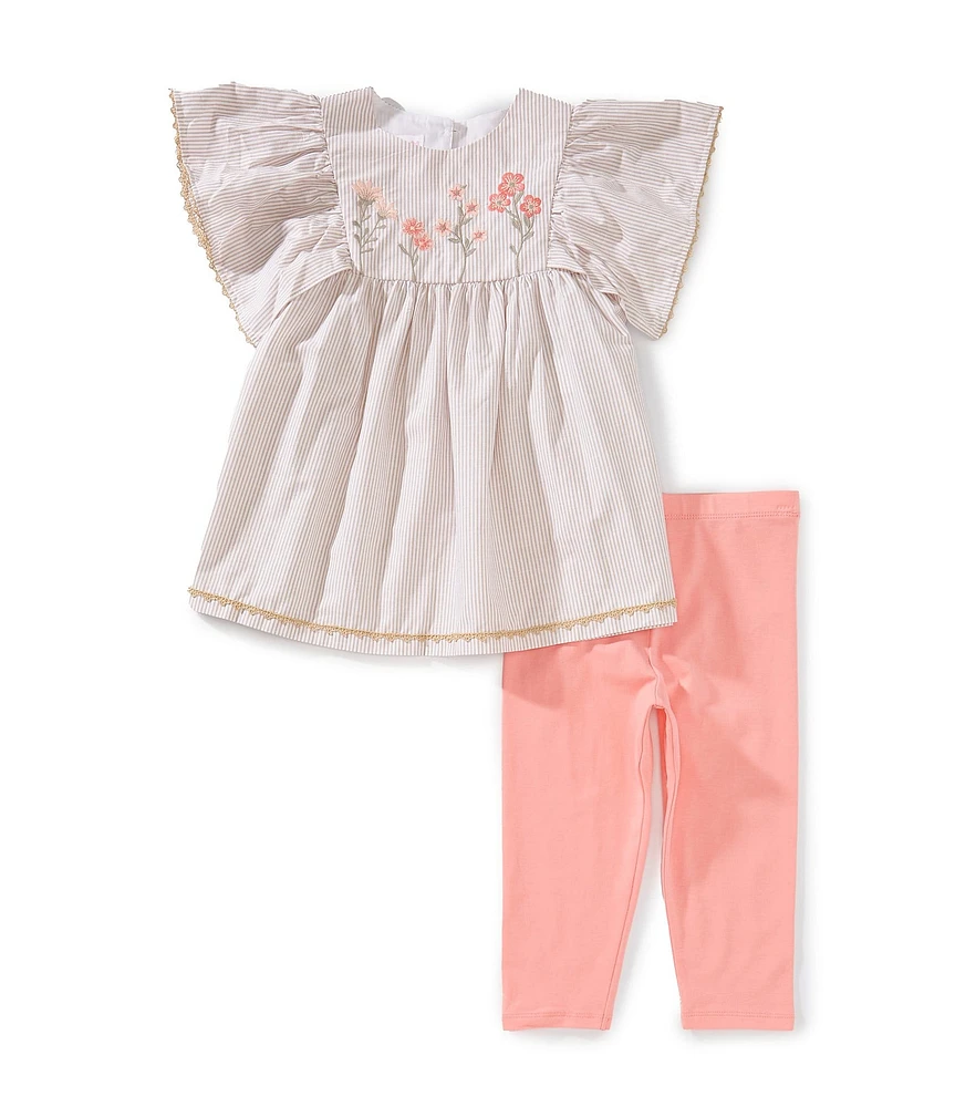 Bonnie Jean Little Girls Oversized Angle Sleeve Garden Kimono Top & Capri Set