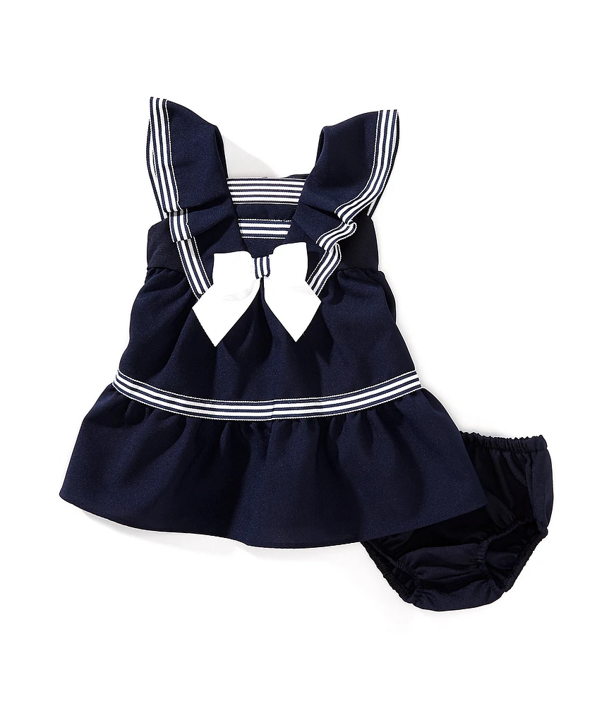Bonnie Jean Baby Girls Short Ruffle Sleeve Nautical Flounce Dress