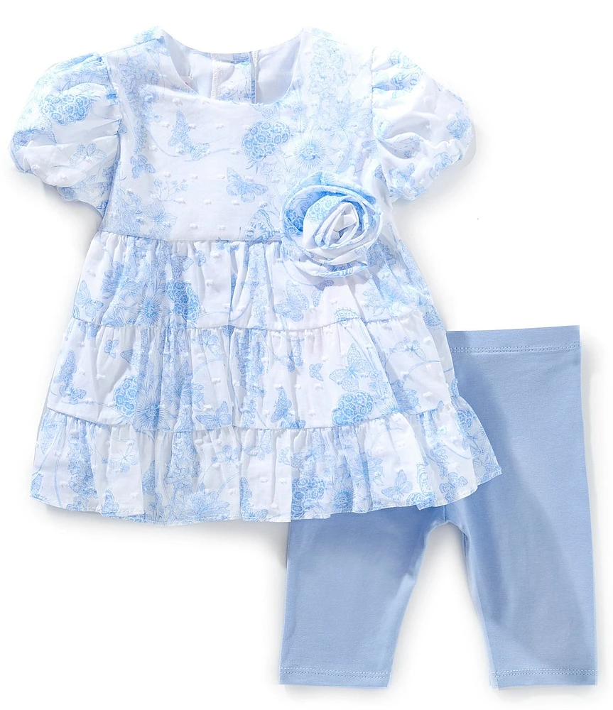 Bonnie Jean Baby Girls Short Sleeves Clip Dot Butterfly Toile Top & Legging Set