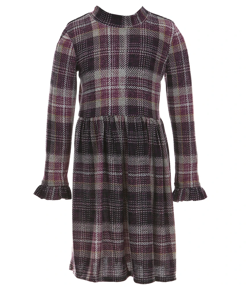 Bonnie Jean Big Girls Long Sleeve Plaid Fit & Flare Dress