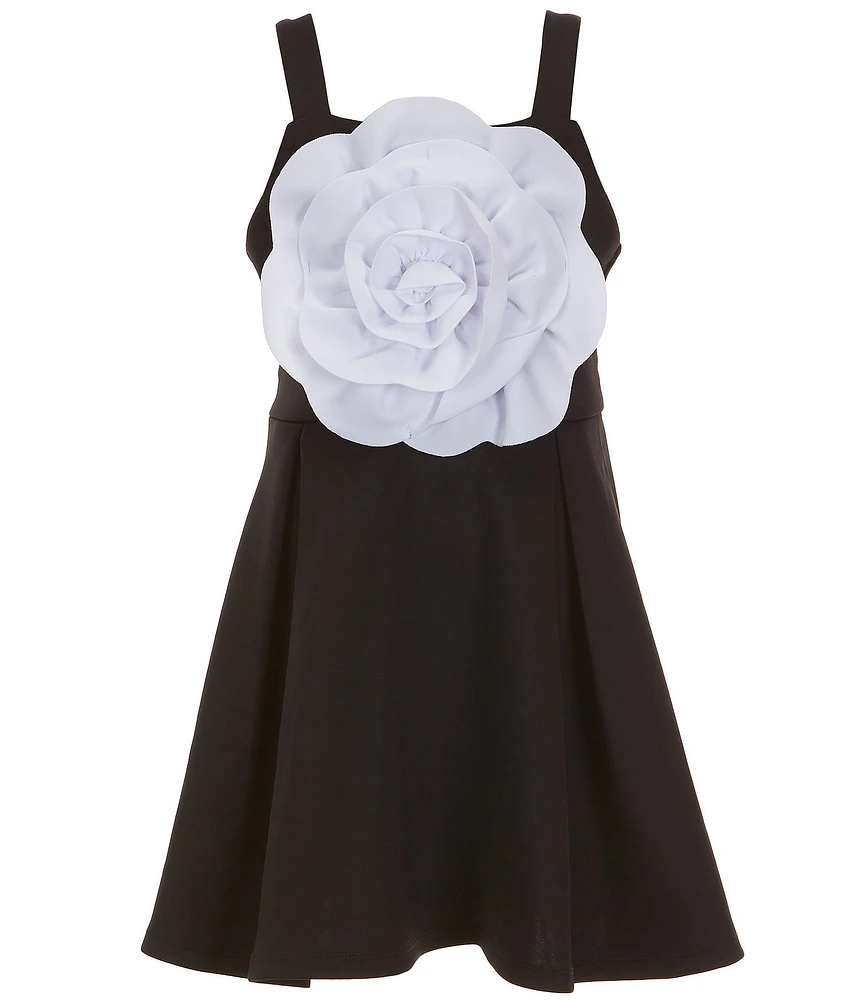 Bonnie Jean Big Girls Sculpted Flower Scuba Skater Dress