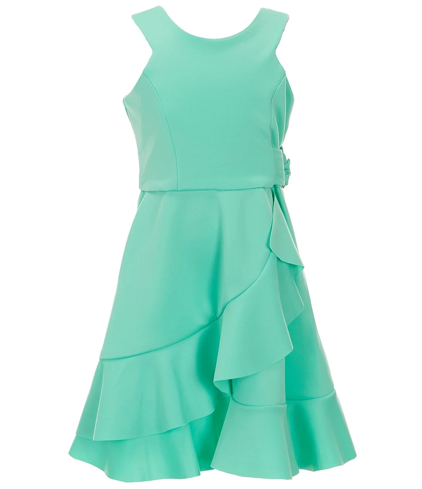 Bonnie Jean Big Girls Sleeveless Faux-Wrap Long Dress