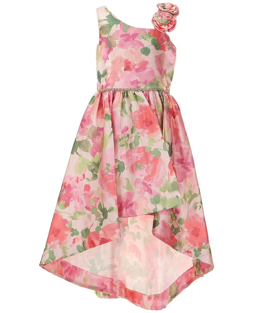 Bonnie Jean Big Girls Sleeveless Floral-Printed Fit & Flare Mikado Dress