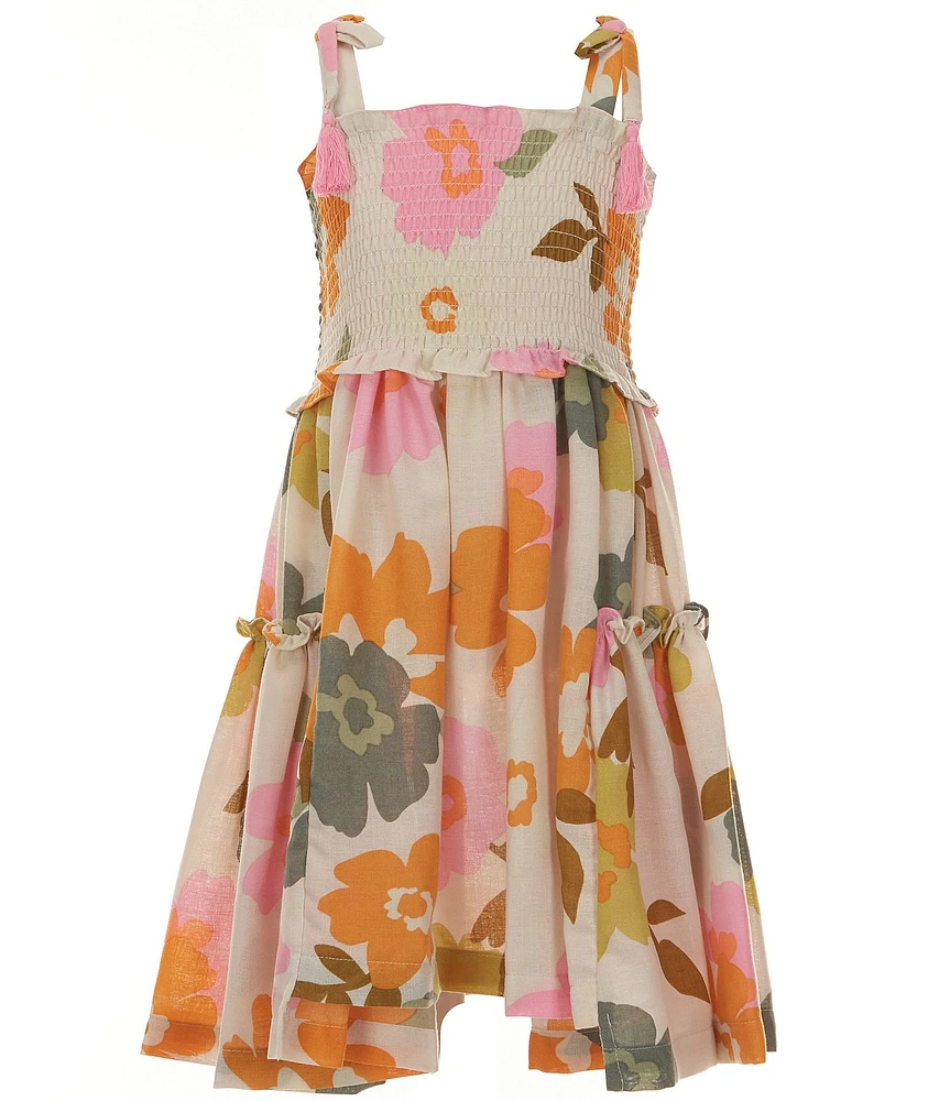 Bonnie Jean Big Girls Sleeveless Floral-Printed Fit-And-Flare Dress