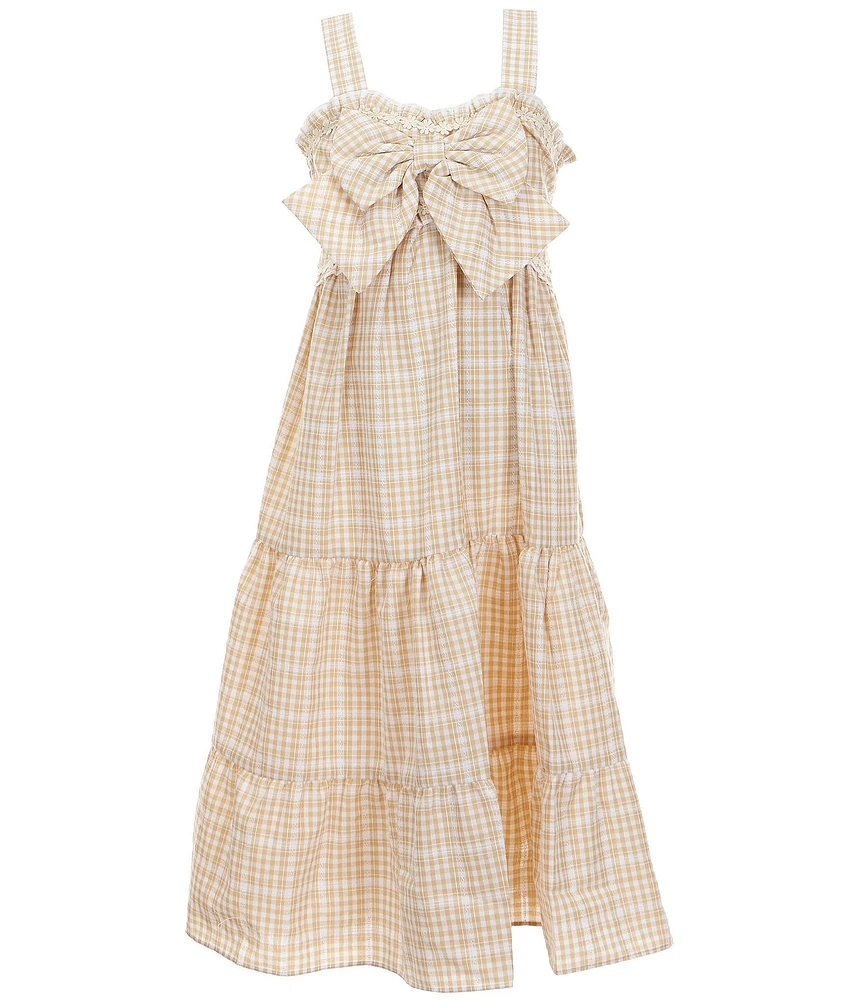 Bonnie Jean Big Girls Sleeveless Ruffle-Bodice Plaid Long Dress