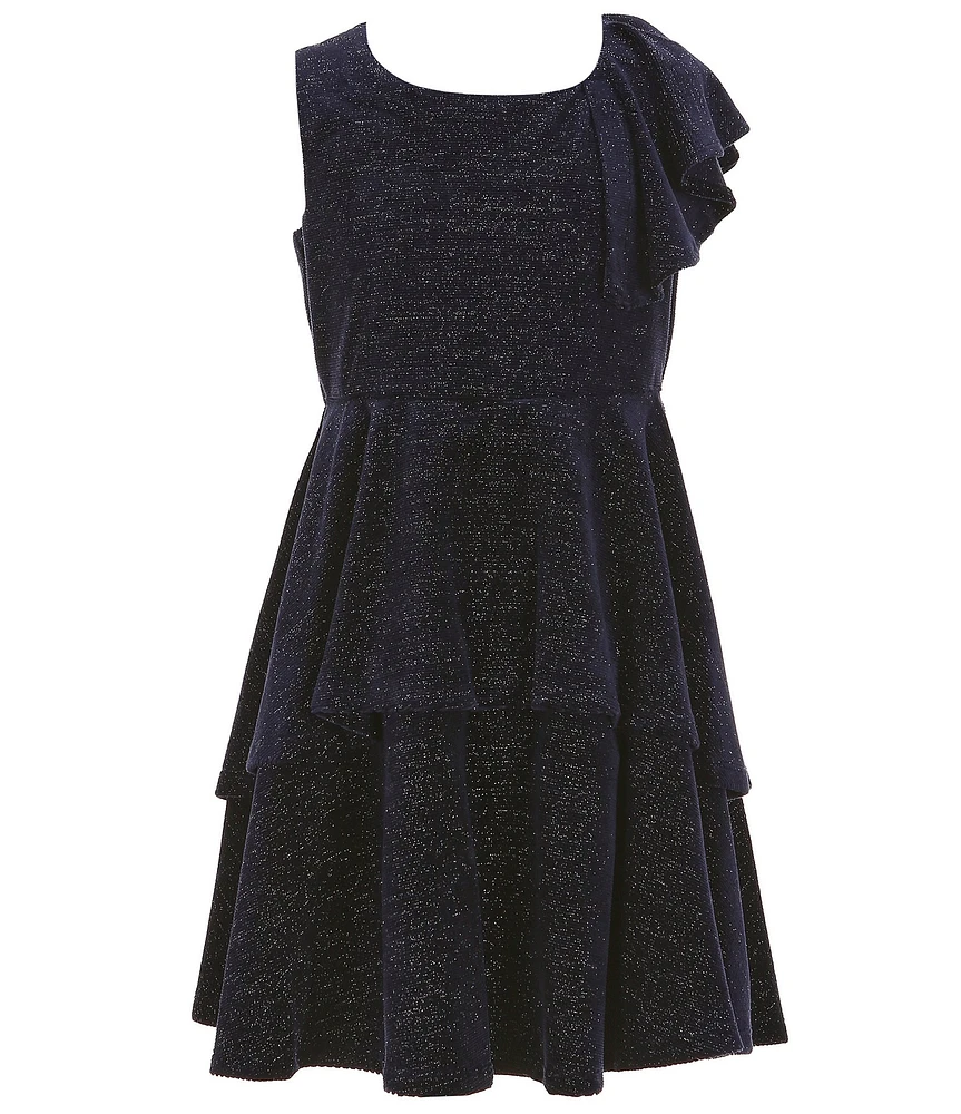 Bonnie Jean Big Girls Sleeveless Sparkle-Knit Fit & Flare Dress
