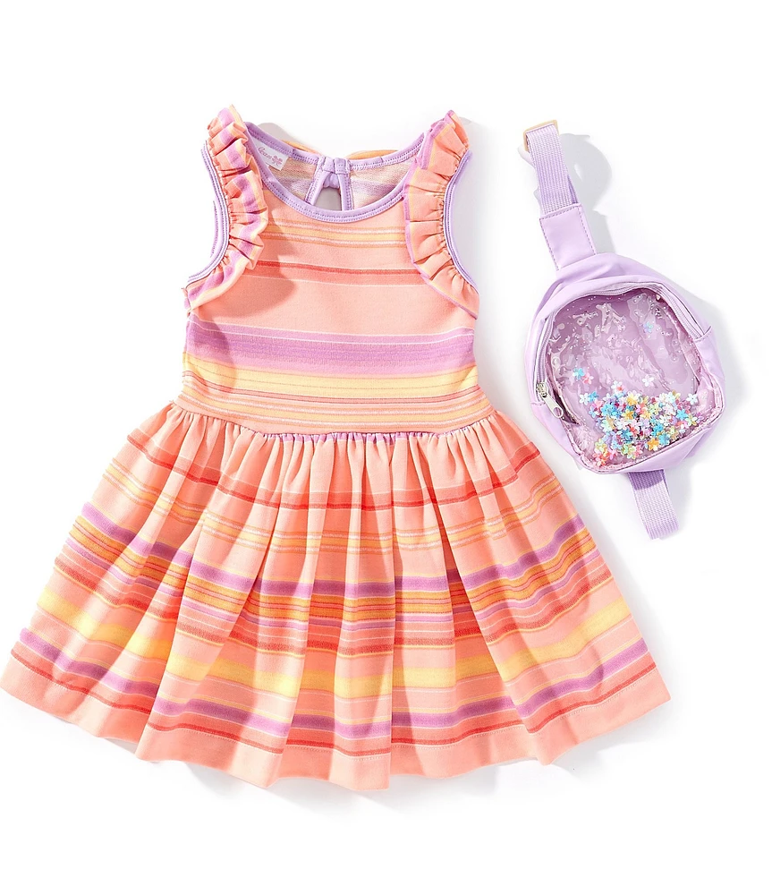 Bonnie Jean Little Girls Sleeveless Striped Knit A-Line Dress