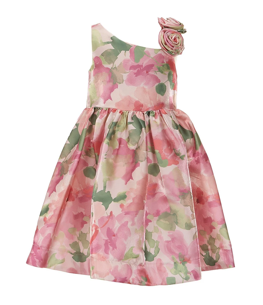 Bonnie Jean Little Girls Sleeveless Floral-Printed Fit & Flare Mikado Dress