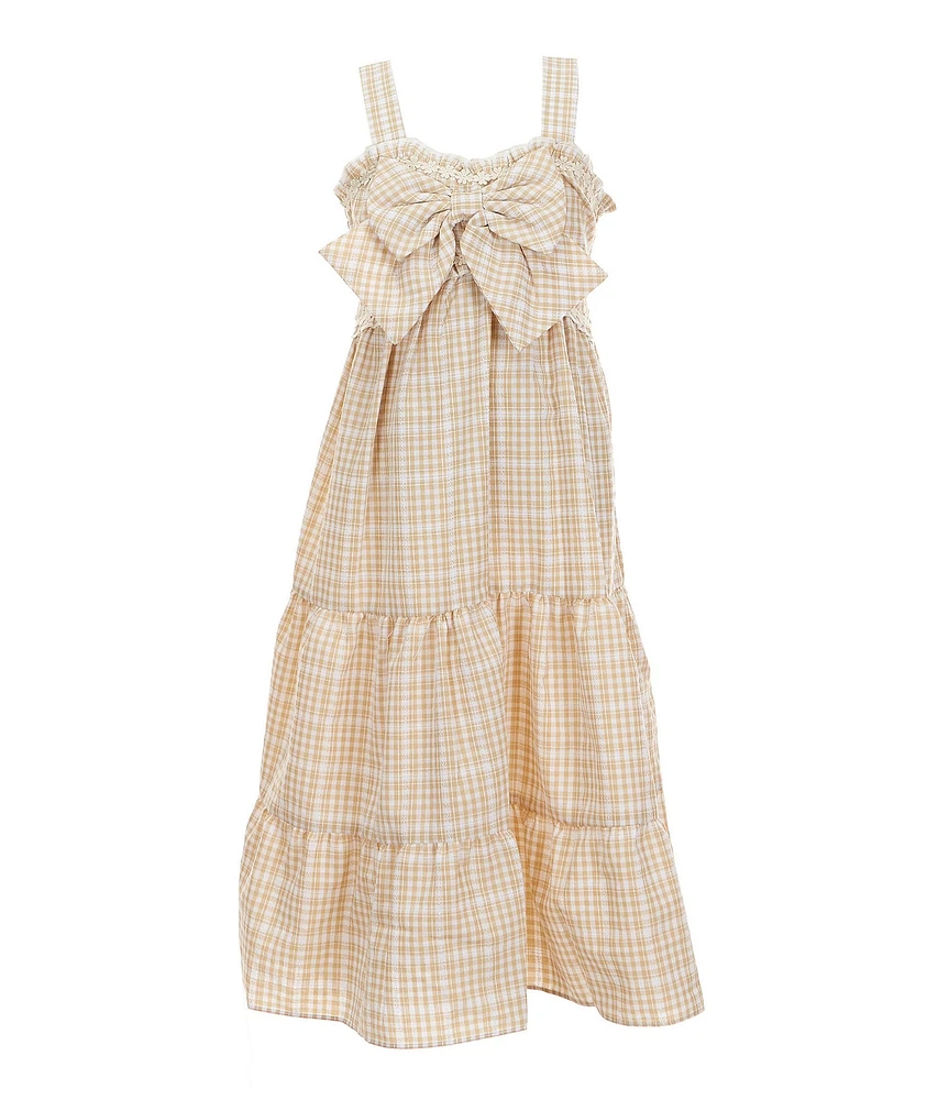 Bonnie Jean Little Girls Sleeveless Ruffle-Bodice Plaid Long Dress
