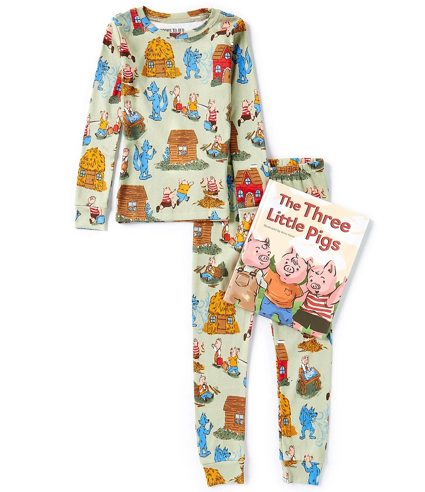 Books To Bed Little/Big Boys 3 Little Pigs 3-Piece Pajamas & Book Set