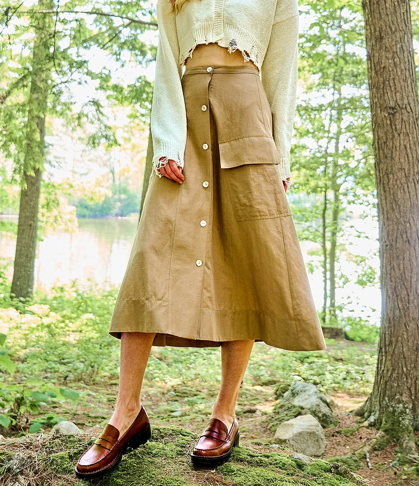 Born Carrera Leather Lug Sole Platform Penny Loafers