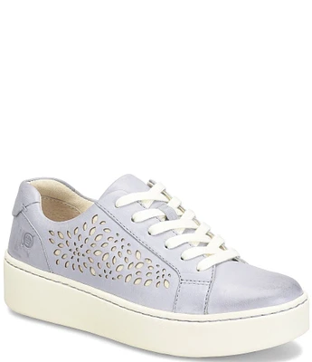 Born Mira Lazer Cut Leather Platform Sneakers