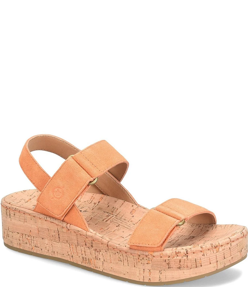 Born Sloan Suede Platform Wedge Sandals