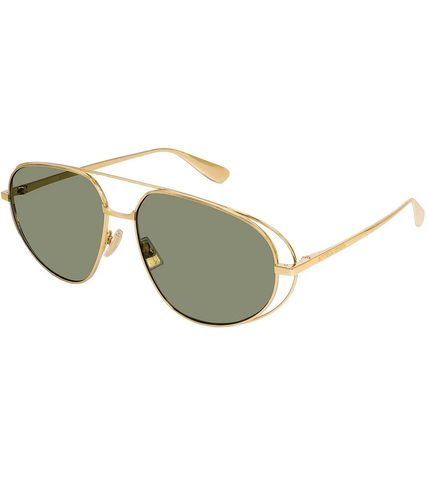 Bottega Veneta Unisex Flower 61mm Navigator Statement Sunglasses