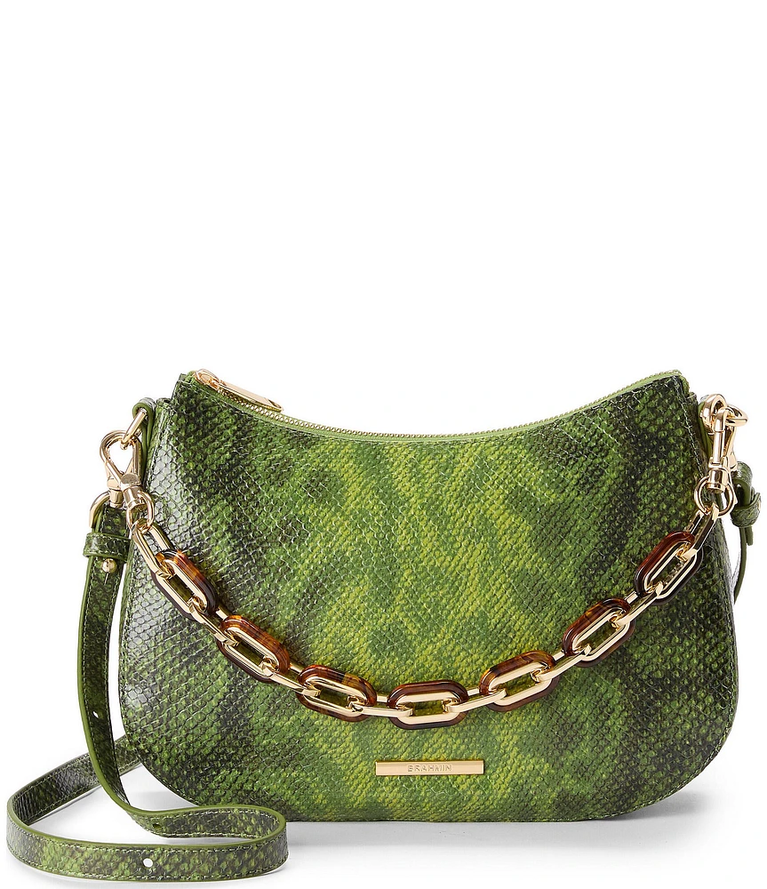 BRAHMIN Cassat Collection Fern Shayna Chain Charm Crossbody Bag