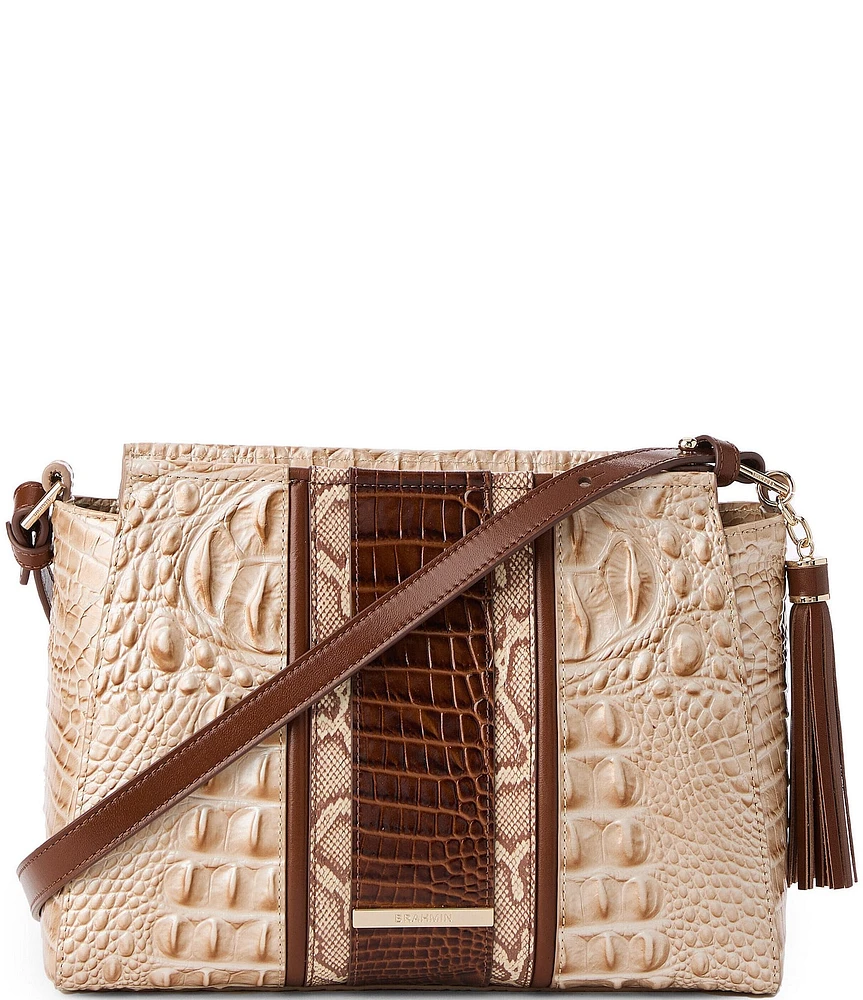 BRAHMIN Contour Pecan Ambrose Hillary Crossbody Bag