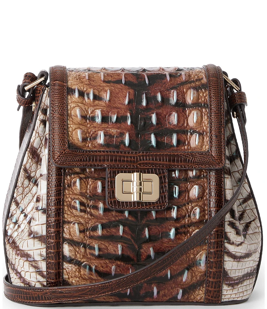 BRAHMIN Hermosa Collection Feline Contrast Trim Margo Crossbody Bag