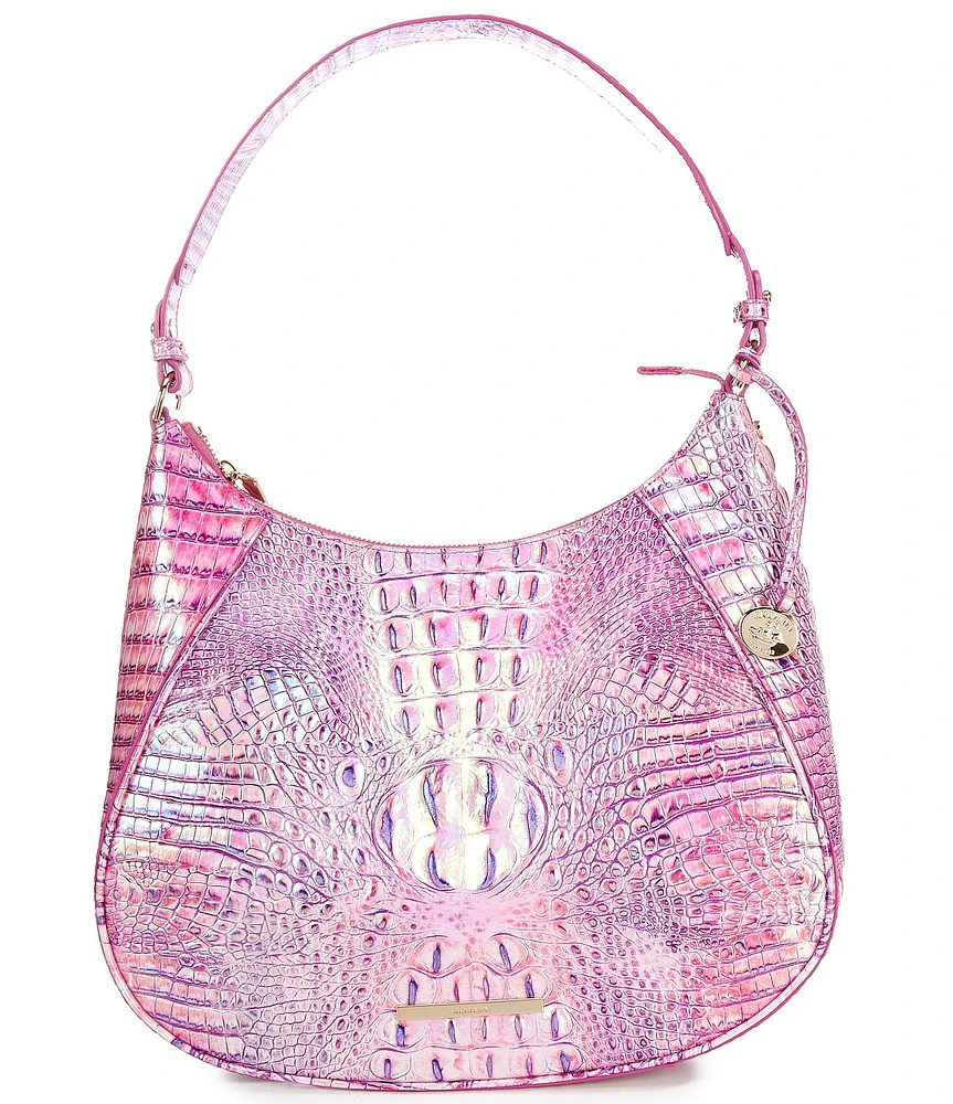 BRAHMIN Purple Iris Melbourne Collection Amira Iridescent Shoulder Bag