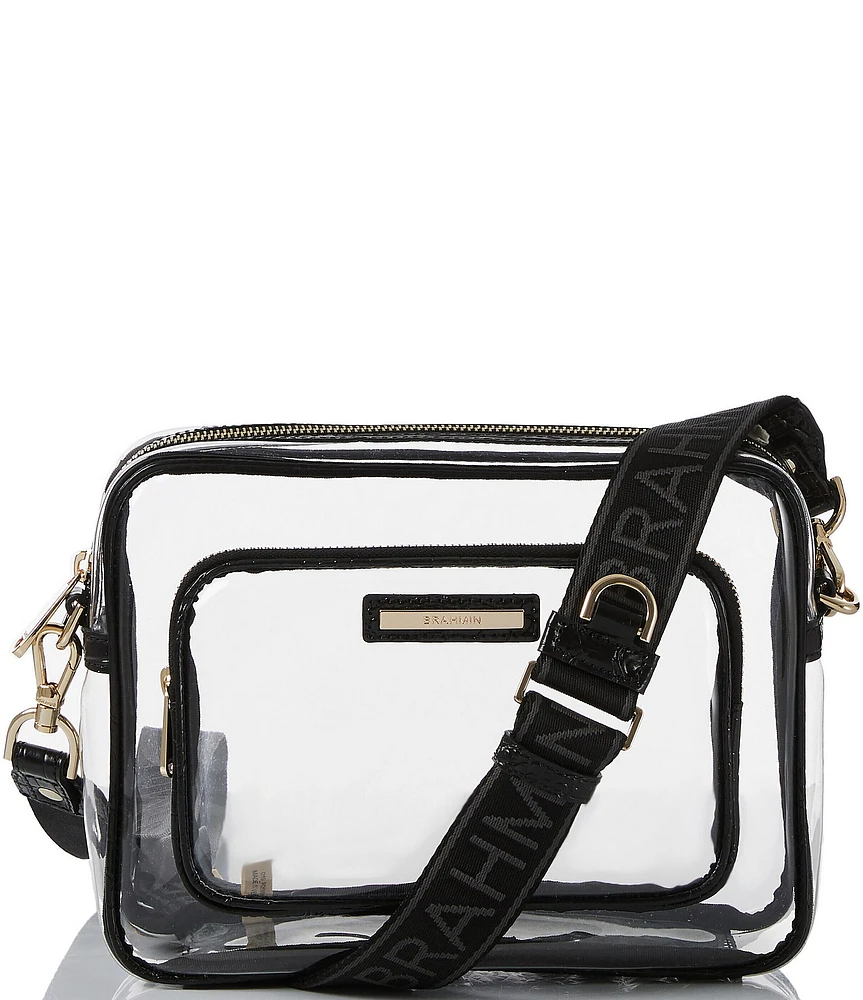 BRAHMIN Melbourne Collection Black Contrast Trim Shea Crossbody Bag