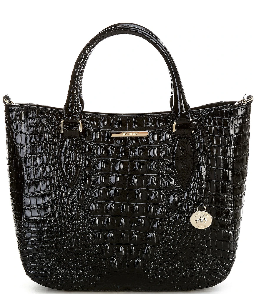 BRAHMIN Melbourne Collection Black Small Lena Satchel Bag