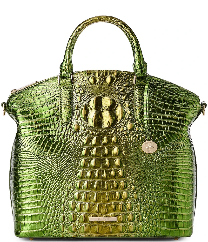 BRAHMIN Melbourne Collection Cacti Green Large Duxbury Satchel Bag