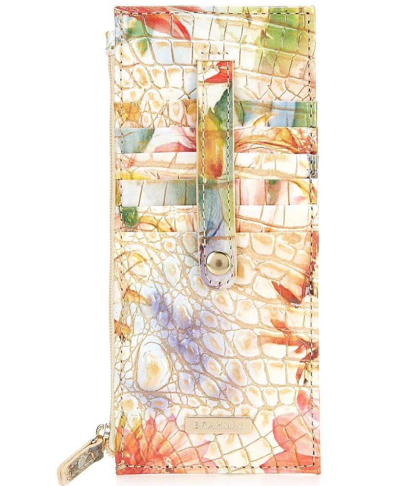 BRAHMIN Melbourne Collection Succulent Bloom Credit Card Wallet