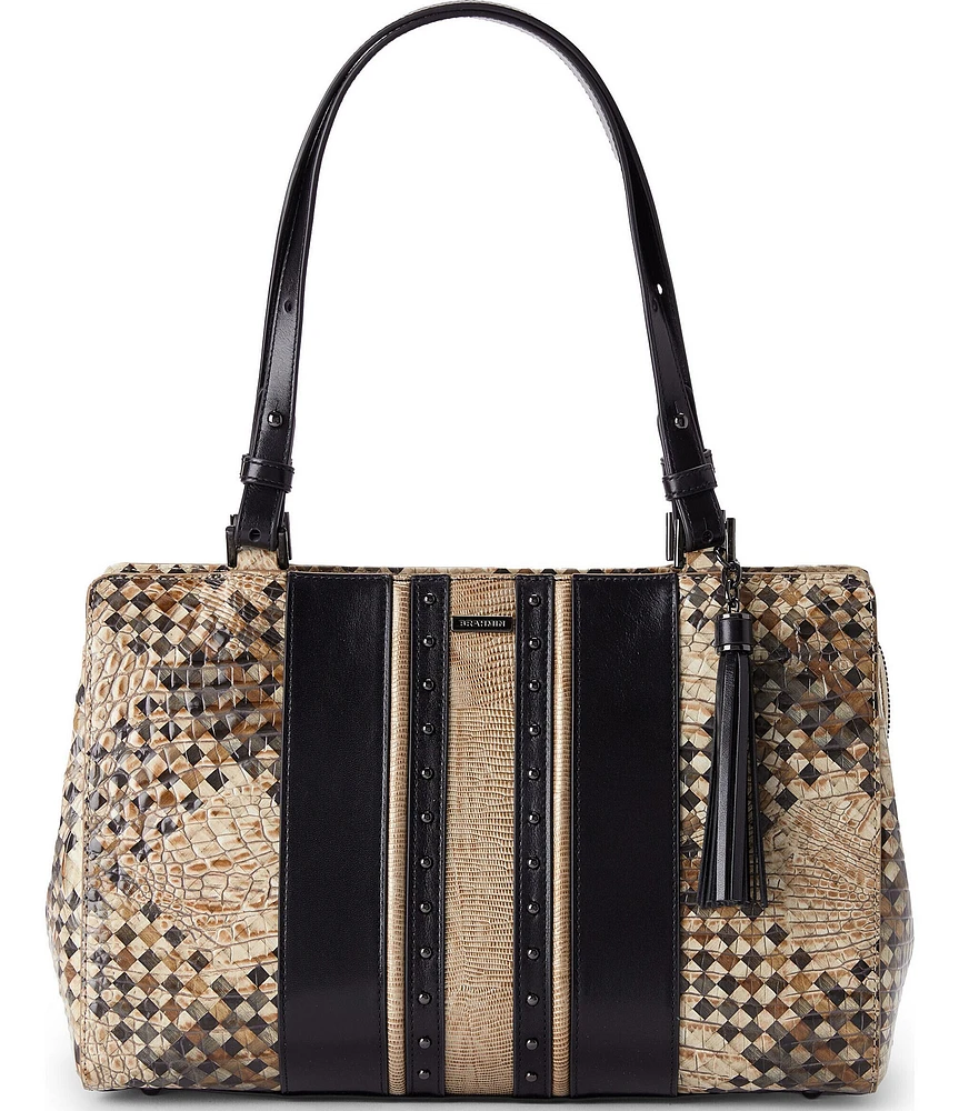 BRAHMIN Melbourne Collection Taupe Fields Josette Tote Bag