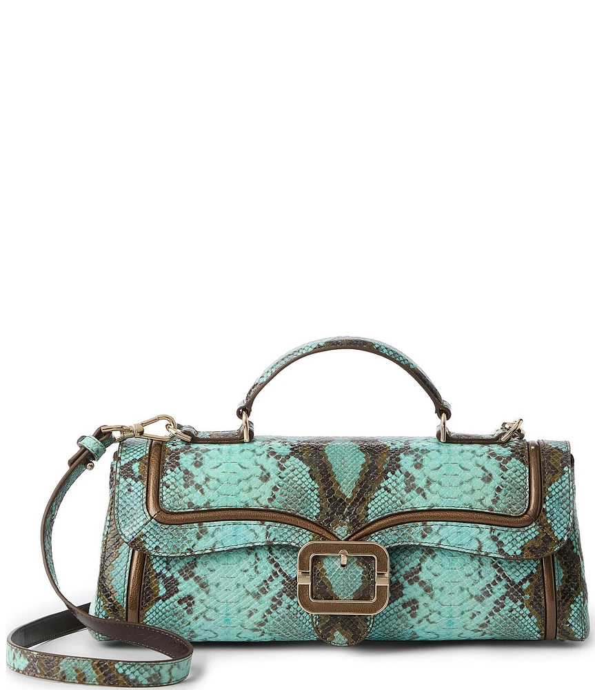 BRAHMIN Tecoma Collection Turquoise Stone Dayan Satchel Bag