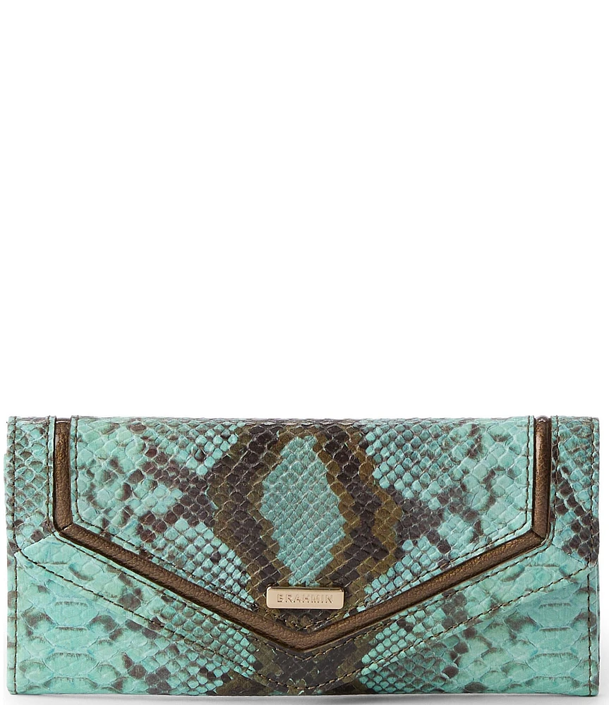 BRAHMIN Tecoma Collection Turquoise Stone Veronica Wallet